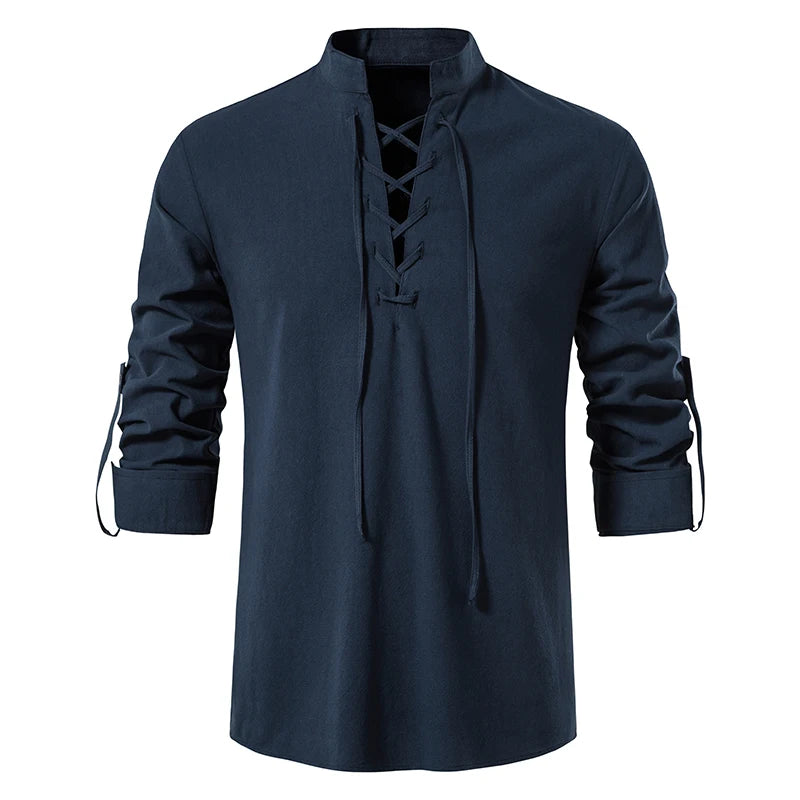 Men's Braided Linen Shirt