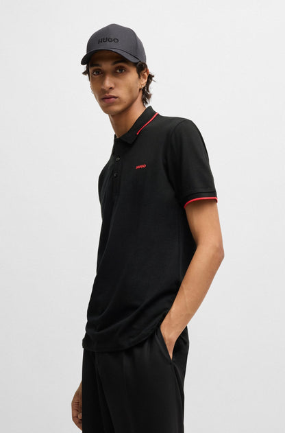 Hugo B.™ Stretch-cotton slim-fit polo shirt with printed logo