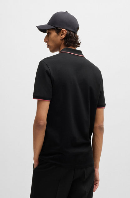 Hugo B.™ Stretch-cotton slim-fit polo shirt with printed logo